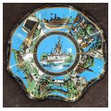 Vintage Disney World Blue Glass Candy Dish 1970s G