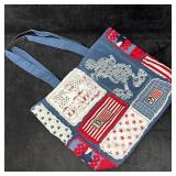 Disney Parks Patchwork Tote Bag with Patriotic Mic