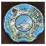 Vintage Disney World Blue Glass Candy Dish 1970s