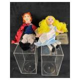 Set of (2) Disney Plush Bean Bag Dolls Alice and P