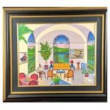 Fanch Interior W Seurat Embellished Serigraph W3