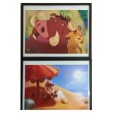 2 Disney Store Exclusive Lion King & Frozen Prints