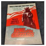 Vintage Disney King Of The Grizzlies Movie Pressbo