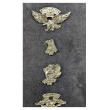 4 Silver Tone 1990 Bike Week Laconia Pinback Pins