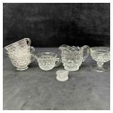 Fostoria American Clear Glass Set Salt Cellar Pitc