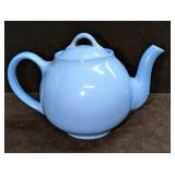 Vintage Hall Pottery Blue Lipton Tea Pot With Lid