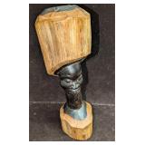 Vintage Hand Carved African Style Ebony Female Bus