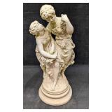 Vintage Garden Statue Of Two Young Ladies