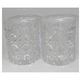 2 Vintage American Cut Double Old Fashioned Glasse