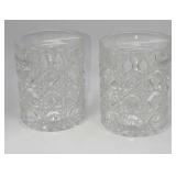 2 Vintage American Cut Double Old Fashioned Glasse