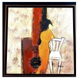 Canvas Print Woman With White Chair