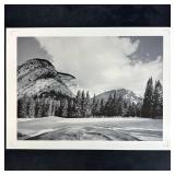 Mountain Golf Course Landscape Black and White Pho