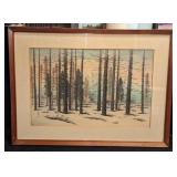 Vintage Mt Fuji Seen From Yamanaka Woodblock Print