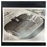 Vintage Analog Photo Print Aerial View of Stadium