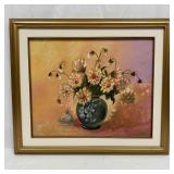 Floral Still Life Painting by Rosi IX-98 Framed Oi