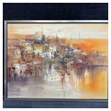 Abstract Urban Landscape Painting Warm Color Palet