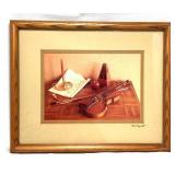 Framed Still Life Photography Making Violin Music