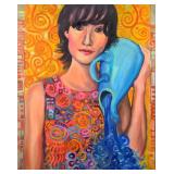 Original Oil On Canvas Gena Semenov Aquarius X1