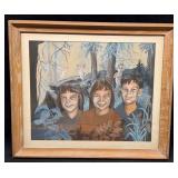 Framed Abstract Mixed Media Artwork