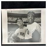 Mickey Mantle and Willie Mays Black and White Silv