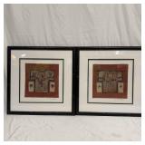 Sarah Van Beckum Mixed Media Artwork Matted Framed