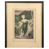 1800s Thomas Lawrence Etching "A Child With A Kid"