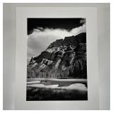 Black and White Landscape Photograph Print Mountai
