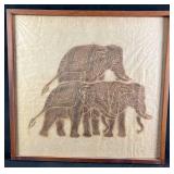 Vintage Elephant Wood Block Stamp Art