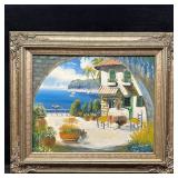 K. Robert Signed Original Oil Painting Mediterrane