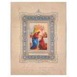 Antique First Communion Certificate Print St Marys