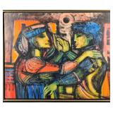 Framed Vintage Oil on Canvas Shlomo Marni X1