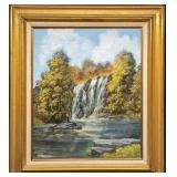 Donald A. Gibbs Oil On Canvas Waterfall (F72)