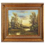 Vintage Framed Original Acrylic On Canvas