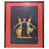Vintage Framed Siam Thai Dancer Print R72