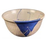 Large Ceramic Pottery Blue White Art Bowl