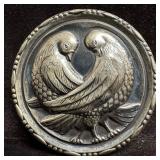 Sterling Silver Love Birds Dove Brooch L16