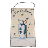 Festive Christmas Holiday Snowman Let It Snow Slat