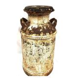 Vintage Milk Jug With Lid Metal/Rustic