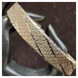 Sterling Silver Tri Color Mesh Textured Bracelet I