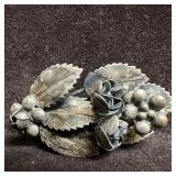 Floral Bouquet Sterling Silver Flower Brooch L53