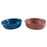Peacock Blue & Pink Coupe Cereal Bowls