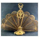 Late 19th Century Peacock Fan Fireplace Screen