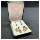 3 Pairs of Colored CZ Sterling Earrings