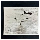 WWII B-17 Flying Fortress Bomber Formation Over Eu