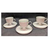 3 Retired Rosenthal China Footed Cup & Saucer
