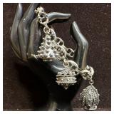 800 Silver Etruscan Revival Charm Bracelet Q54 Sma