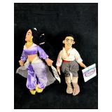 Set of (2) Disney Plush Bean Bag Dolls Jasmine and