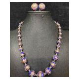 Murano Venetian Lamp Work Glass Dark Blue Copper A