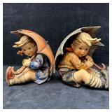 Goebel Germany Umbrella Boy and Girl Figural Set H
