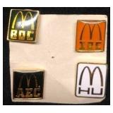 Vintage McDonalds Graduate Pins BOC, HU, IOC & AEC